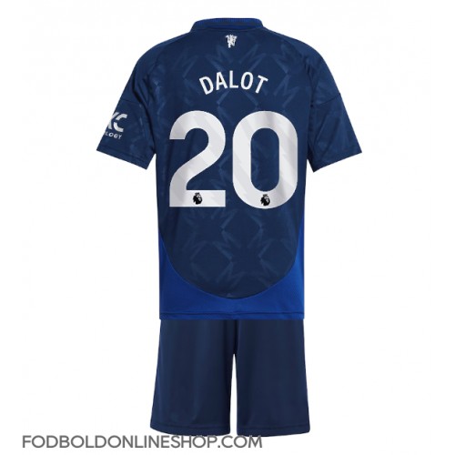 Manchester United Diogo Dalot #20 Udebane Trøje Børn 2024-25 Kortærmet (+ Korte bukser)